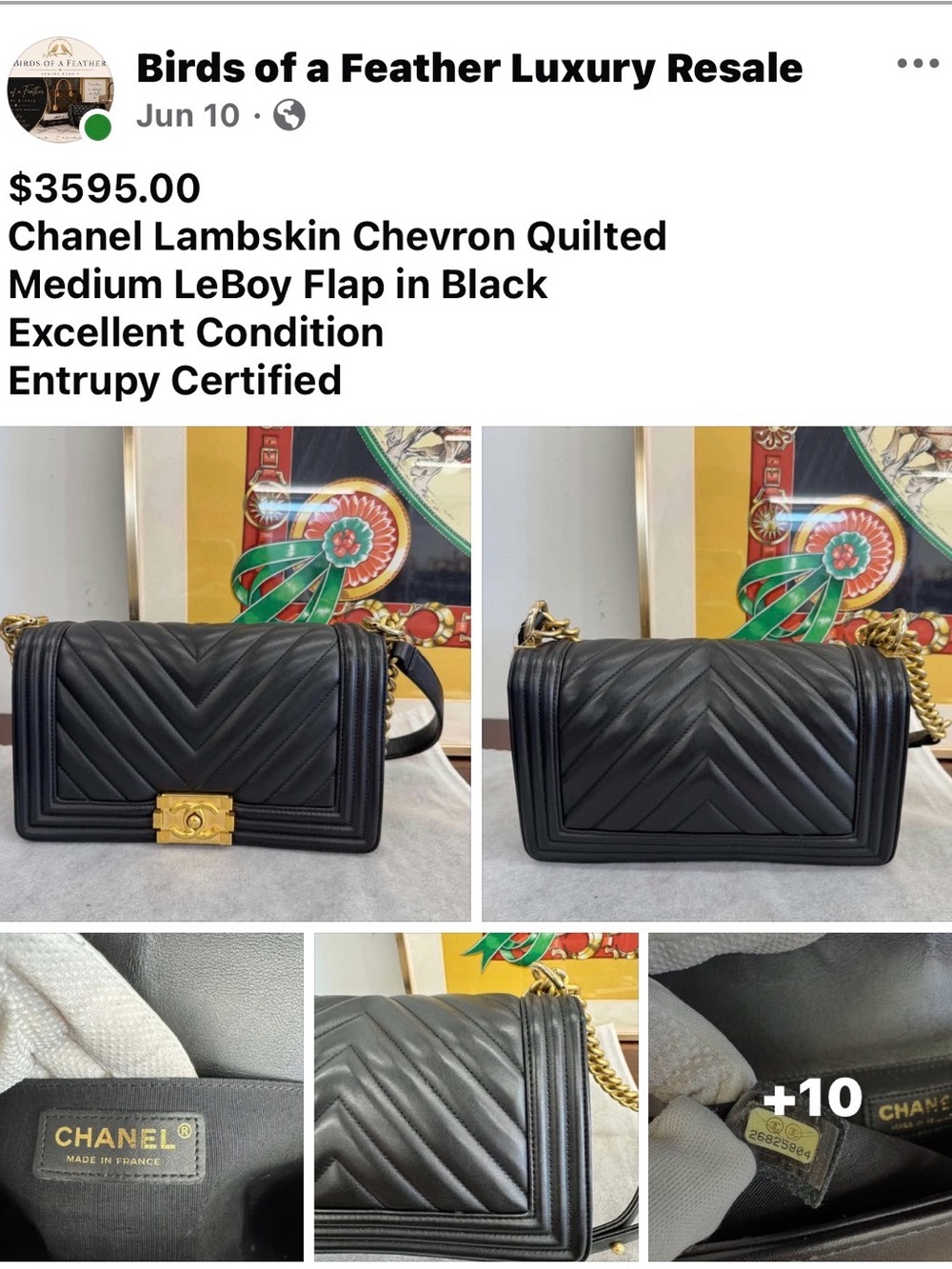 CHANEL Black Chevron Lambskin LeBoy Shoulder Bag with Gold Hardware